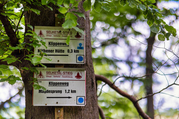 Beschilderung Selketalstieg Klippenweg