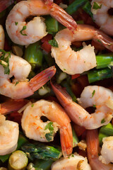 Lemon Garlic Shrimp with Asparagus, Red Pepper and Parsley