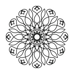 Hand drawn mandala. decoration in ethnic oriental  doodle ornament.