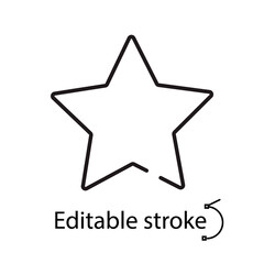Simple star outline icon. Casino idea. Customizable linear contour symbol. Isolated vector stock illustration