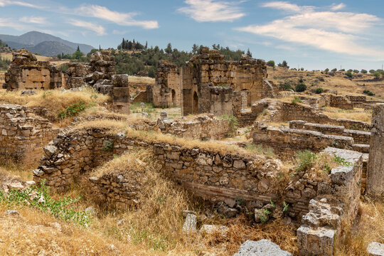 Ruins of the ancient city of Hierapolis. Denizli. Pamukkale. High quality photo