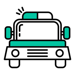 ambulance car icon on transparent background