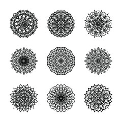 Collections  Hand drawn mandala. decoration in ethnic oriental  doodle ornament.