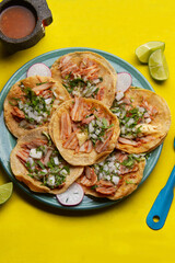 Al pastor tacos with pineapple. Mexican food