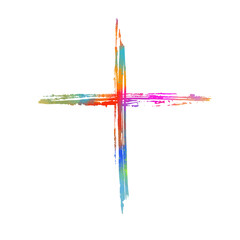 Obraz na płótnie Canvas Multicolored religious cross. Happy easter. Vector illustration