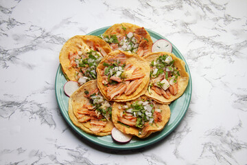 Al pastor tacos with pineapple. Mexican food