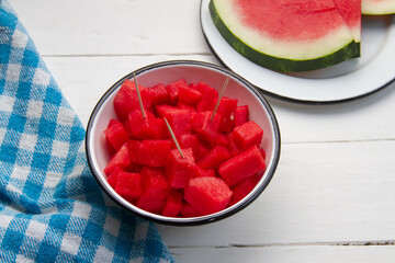 Cutted watermelon fruit without seeds