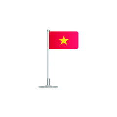 flag of Vietnam. flag Vietnam on flagpole. vector icon isolated on white background