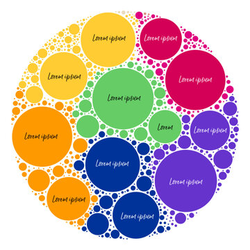 Social network concept infographic bubbles circles chart information representative diagram