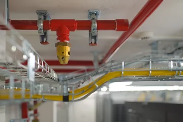 Keuken spatwand met foto Clean agent fire suppression system used in data centers, backup battery rooms, electrical rooms (under 400 volts), sub-floors or tape storage libraries. © Jan Dzacovsky