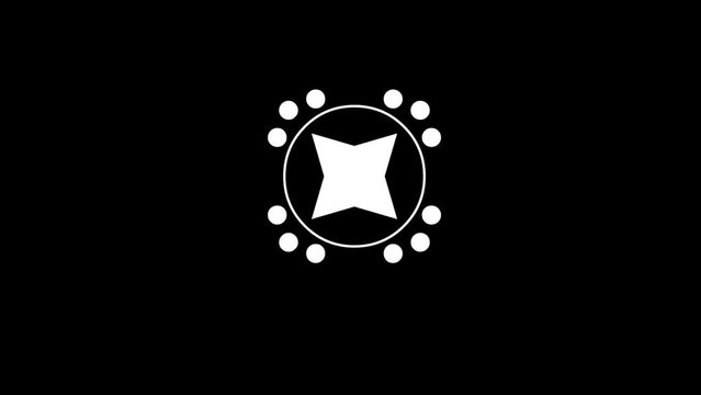 Black White Line Icon 4K