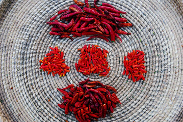 red pepper on knitted fabric 