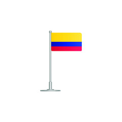 flag of Colombia. flag Colombia on flagpole. vector icon isolated on white background