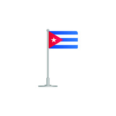 flag of Cuba. flag Cuba on flagpole. vector icon isolated on white background