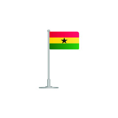 flag of Ghana. flag Ghana on flagpole. vector icon isolated on white background