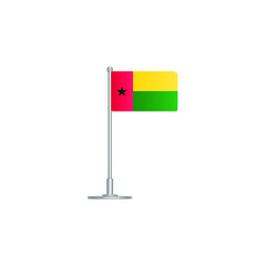 flag of Guinea. flag Guinea on flagpole. vector icon isolated on white background