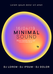 Dance Event. Linear Techno Poster. Gradient Background For Cover