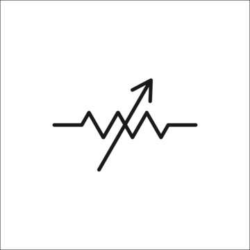 Variable resistor symbol electricity