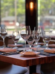 table setting at restaurant