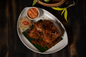 Indonesian Galangal Fried Chicken or Ayam Goreng Lengkuas is a unique fried chicken dish from the Sunda region of West Java. Here, the chicken is simmered in spices that include a ton of galangal
