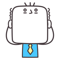 不安にかられてるビジネスマンのイラスト。