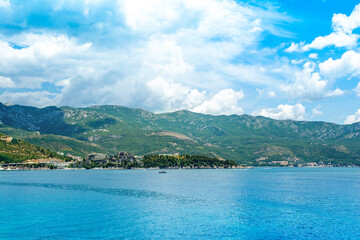 Beautiful panoramic summer landscape of the Adriatic coast in The Budva Riviera