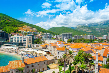 Fototapeta premium Beautiful panoramic summer landscape of the Budva waterfront