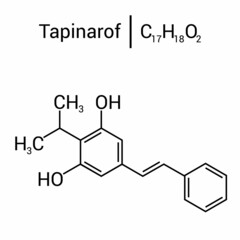 chemical structure of Benvitimod or tapinarof (C17H18O2)