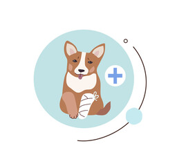 Online veterinary medicine. Internet Consultation Doctor. Healthcare service.Cartoon vector illustration.