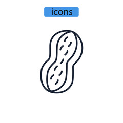 Peanut icons  symbol vector elements for infographic web