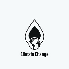 Climate Change Vector Line Style Illustration. Climate Change EPS 10
