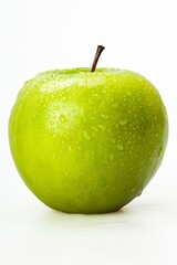 Green Apple With Water Drops