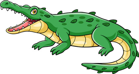 Cartoon crocodile with open mouth