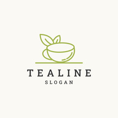 Tea logo icon flat design template 