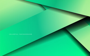 Abstract overlap layer green background vector