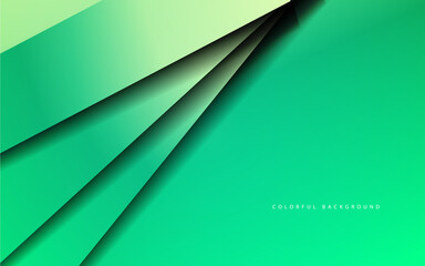 Abstract overlap layer green background vector