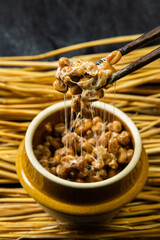 藁入り納豆　Natto Japanese foods