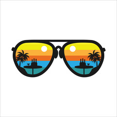 beach glasses design template vector illustration