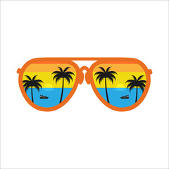 Fototapeta na wymiar beach glasses design template vector illustration