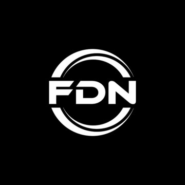 FDN letter logo design with black background in illustrator, vector logo modern alphabet font overlap style. calligraphy designs for logo, Poster, Invitation, etc.