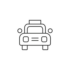 Cab, Taxi, Travel, Transportation Thin Line Icon Vector Illustration Logo Template. Suitable For Many Purposes.
