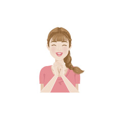 woman expression positive of female