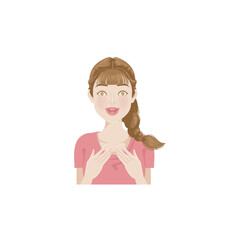 woman expression positive of female