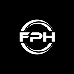 FPH letter logo design with black  background in illustrator, vector logo modern alphabet font overlap style. calligraphy designs for logo, Poster, Invitation, etc.