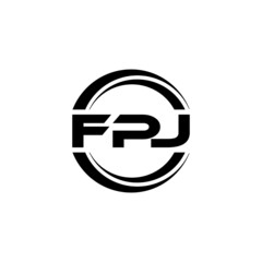 FPJ letter logo design with white background in illustrator, vector logo modern alphabet font overlap style. calligraphy designs for logo, Poster, Invitation, etc.