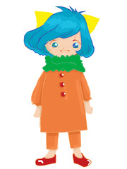 猫の耳のカチューシャをつけて、自分でコーディネートして、大満足なやんちゃ盛りの幼稚園児のベクターイラスト