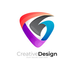 Shield logo vector, defense logo and colorful icons