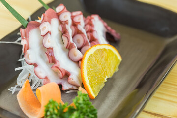 Japanese food, Boiled octopus sashimi - obrazy, fototapety, plakaty