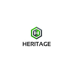 h hexagon - logo template
