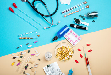 Medicine, pharmacy, hospital, treatment, pharmacy concept.